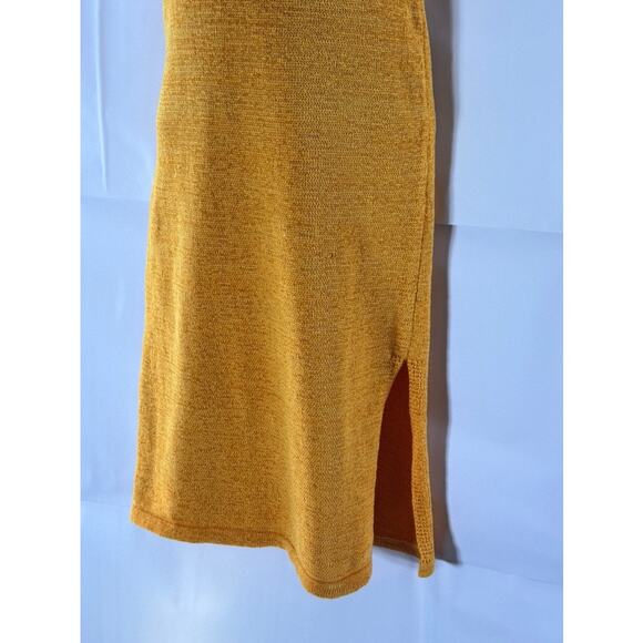 EDIT BY NINE Women's Orange Knit Sleeveless Side-Slit Halter Dress SZ M - Picture 6 of 8